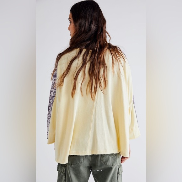 NWT Free People S We the Free Happiness in Bloom Tee in Ecru Combo New $98 Tunic - Picture 2 of 9